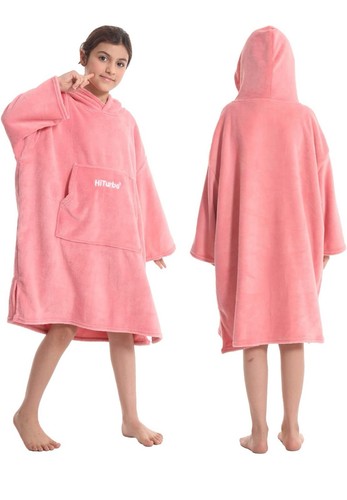 Hiturbo kids towel poncho pink - hiturbo,