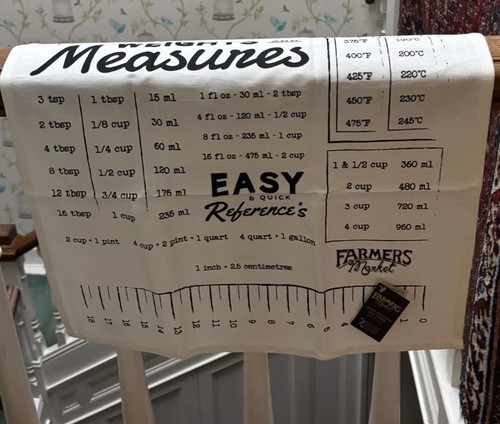 Teatowel bnwt metric weights - teatowel,