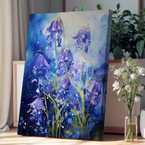 Bluebell flower action canvas - flower,
