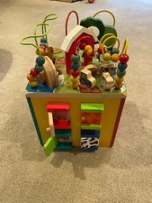 Baby Toddler Large Wooden Activity Centre Floor Cube Toy