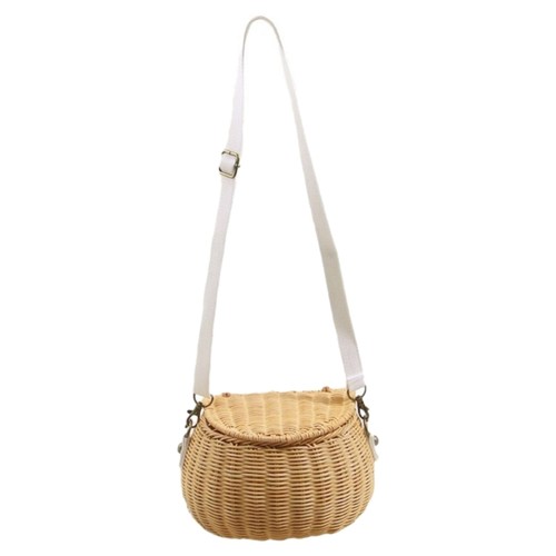 Rattan woven crossbody bag - crossbody,