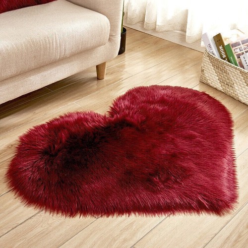 Love heart fluffy rugs - love,