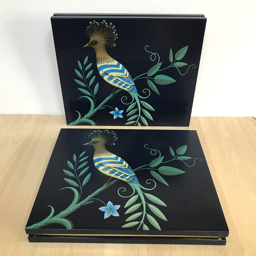 Blue metal biscuit tin set - m&s,