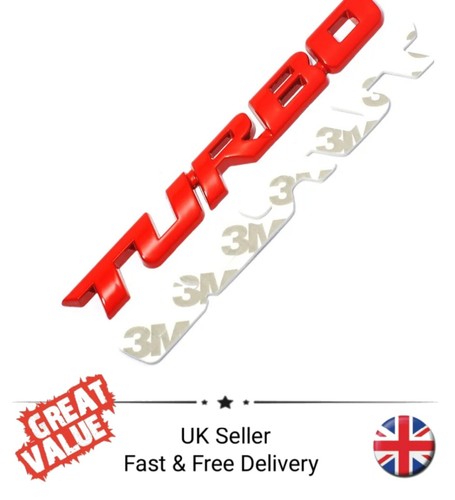 Metal red turbo badge emblem - metal,