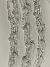 108" WHITE RIBBON AND BEAD