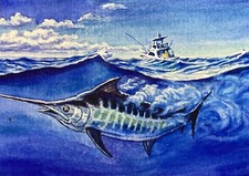 Watercolor Painting Marlin