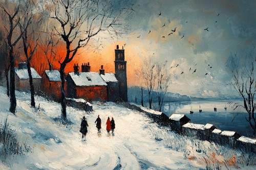 Lowry style canvas picture - l, s