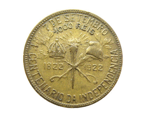 Brazil 1922 1000 reis coin - 1922,
