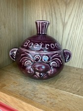Sadler Vintage Beetroot Double Faced Lidded Storage Jar Pot Pottery Collectible