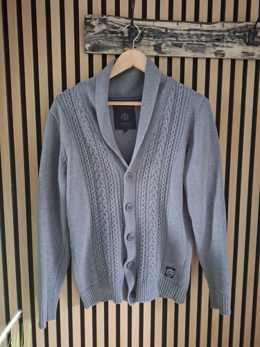 Mens grey chunky - , cardigan