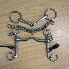 Complete Set Double Bridle Bits, Weymouth 5" & Snaffle 5 1/4" *Free Postage*