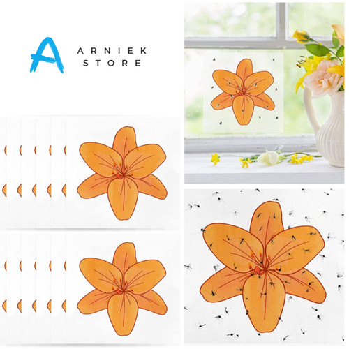 Orange lily fly - orange, stickers