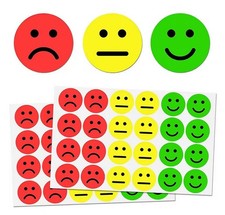 5 Sheets of Teacher Reward Stickers (120pcs) Sad Neutral Smiley Face Behaviour