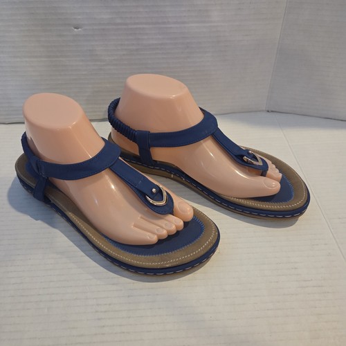 Faux suede sandals socofy blue - sandals,