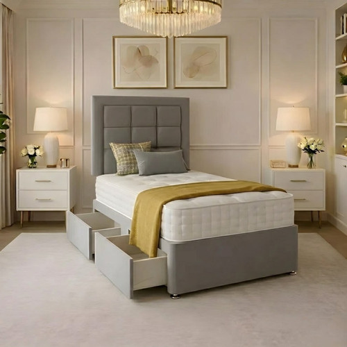 New single divan - bed, plush