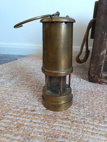 Vintage brass miners lamp - vintage,
