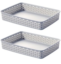 2 Grey A4 Paper Tray Curver
