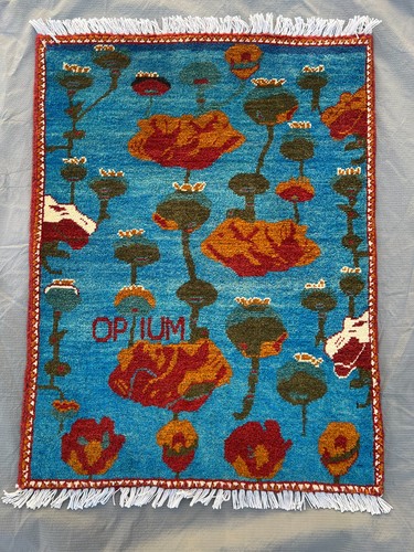 2x2 afghan opium - poppy, rug
