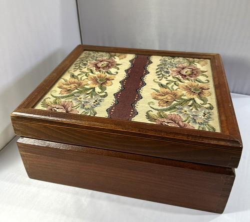 Vintage wooden sewing box with - vintage,