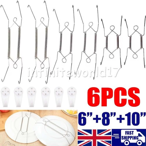 6pcs wire plate hangers - plate, white