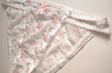 Sexy Sheer White Frilly See Thru TANGA Knickers Panties CD TV Sissy 30" - 40" +