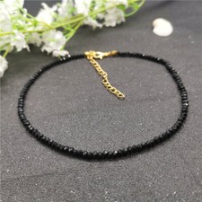 Black Beads 4mm Crystal Choker