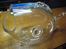 FISH  BOWL  BLOWN  &  CUT GLASS  17''  X 11''  WEDDING ENVELOPS  CANDY  MINT 