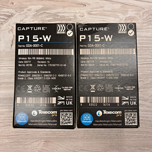 Texecom capture p15 wireless - texecom, p15-w