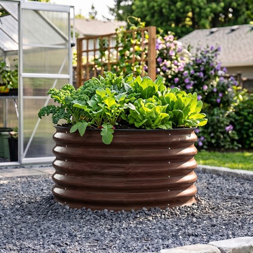Galvanized metal raised garden - galvanized,