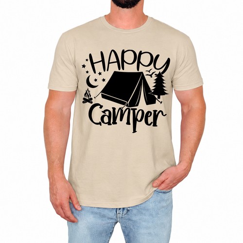 Happy camper mens shirt - happy, t-shirt