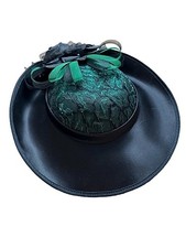 Vintage 80's Black Satin Green