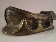 Antique Japanese Chinese Bronze Brass Weight boat seawave shaped model