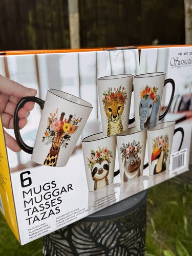 Piece animal print mug set - 6,