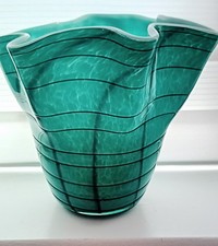  Art Glass  Studio Glass  Beautiful Hand Blown  Vase Vintage  mcm Krosno ? 