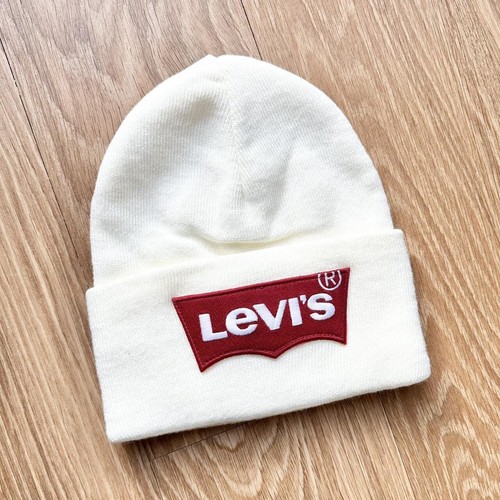 Levi white beanie hat - beanie, men's