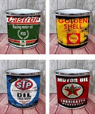4 x Retro Oil Can Enamel Mugs