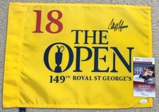 COLLIN MORIKAWA SIGNED 2021 BRITISH OPEN FLAG MASTERS PGA ROYAL GEORGES 2023 JSA