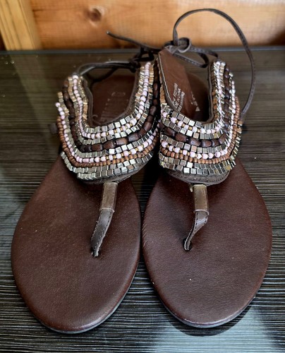Womens flat beaded sandals - flat,