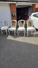 4 X Cream French Coach House Carved Chairs Restore Restoration Project Chateau 