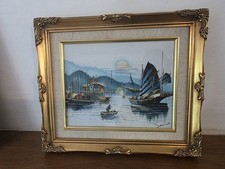 Vintage Oil Canvas Gold Framed