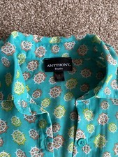 Antthony Studio Ladies Top Vest Blouse 2 Piece Size S Small Nautical Design Teal