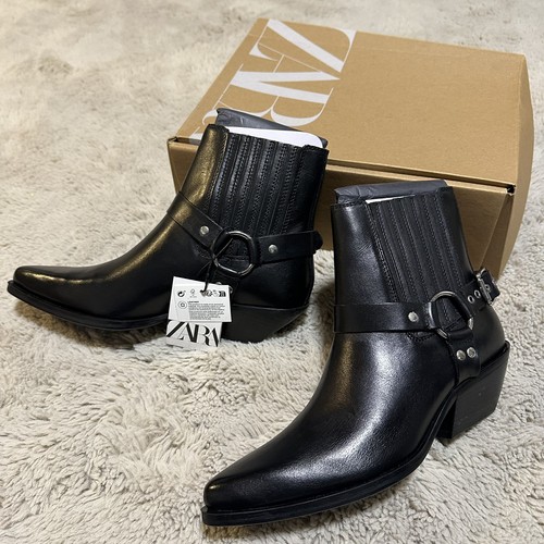 100 zara woman black - zara, leather