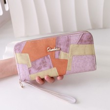 Women Simple Colorful Large Capacity Handheld Zip Wallet Outdoor Phone Storage