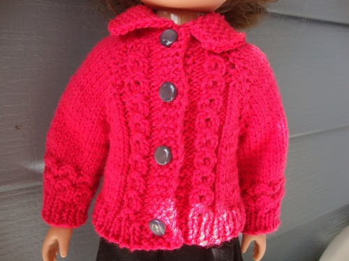 Hand knit doll cardigan - hand,
