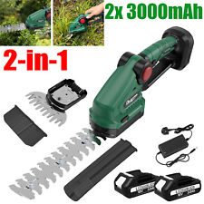 2 in 1 Hedge Trimmer Cordless Electric Handheld Bush Cutter Set + 3.0Ah Battery