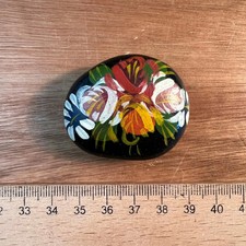 Hand Painted Rock Stone Floral
