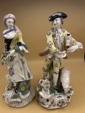 Antique Bow Porcelain Figures of a Shepherd and Shepherdess, circa 1765,