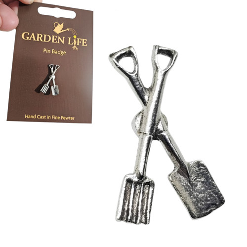 Spade fork pewter pin - fork, badge