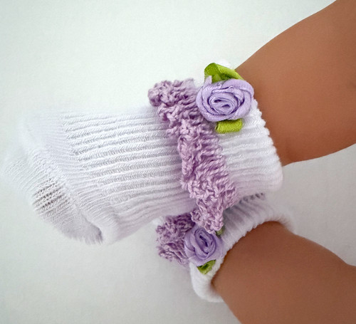 Cotton frilled dolls - cotton, socks