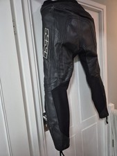 Ixs Leather Motorcycle Trousers Size 36 Black Motorbike Trousers